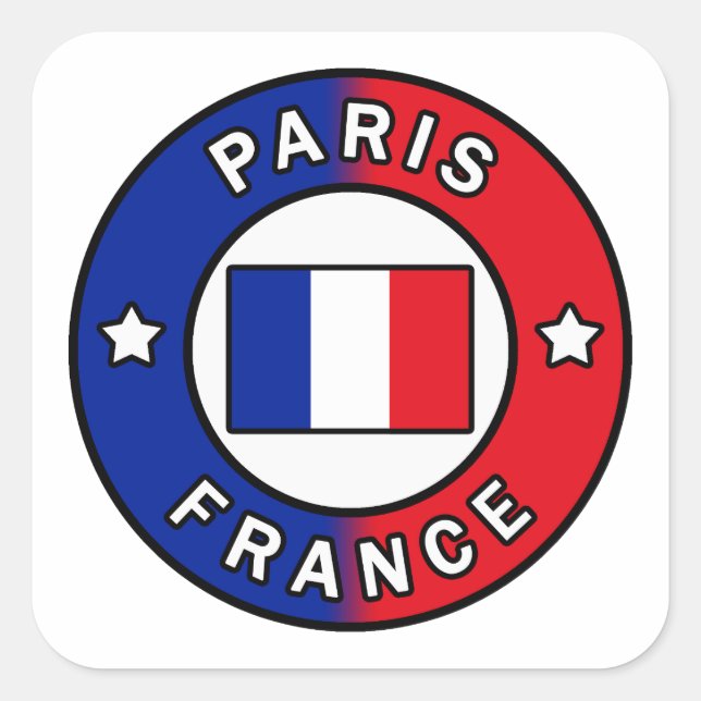 Paris France Square Sticker (Front)