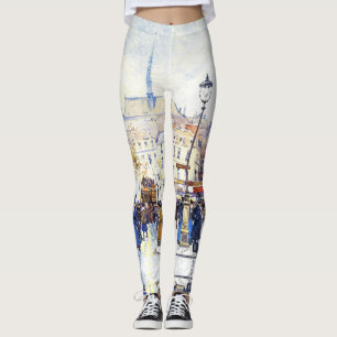Paris France Street Scene All Over Print Leggings
