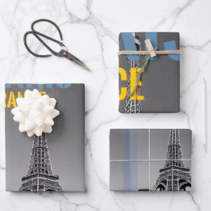 Paris France Throw Pillow Wrapping Paper Sheet