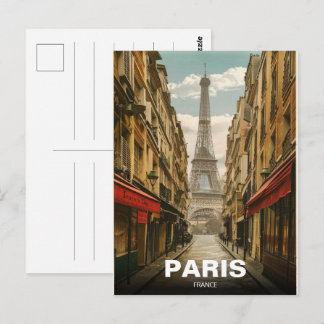 Paris france Tour Effiel vintage old streets gifts Postcard
