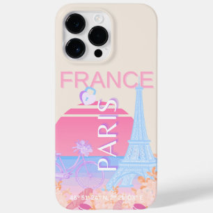 Paris, France, Travel Art, Preppy, Pastel Case-Mate iPhone 14 Pro Max Case
