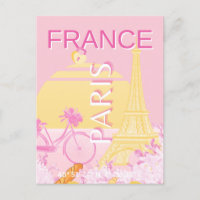 Paris, France, Travel Art, Preppy, Pink