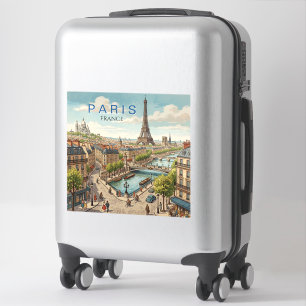 Paris France Travel Art Vintage
