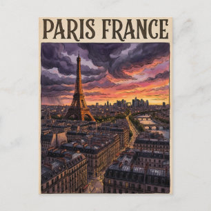 Paris France Travel Postcard