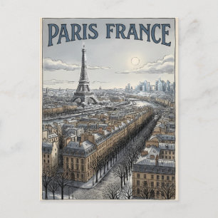 Paris France Travel Postcard