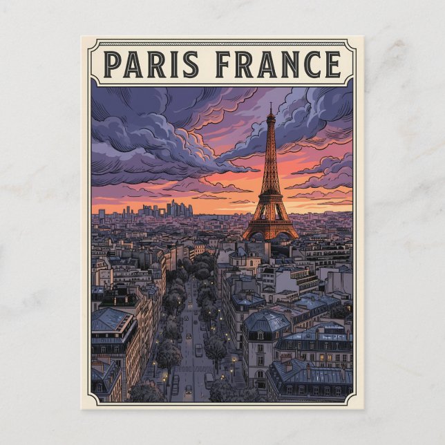 Paris France Travel  Postcard (Front)
