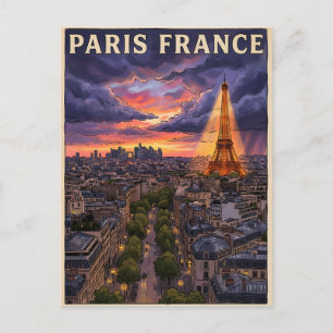 Paris France Travel Postcard