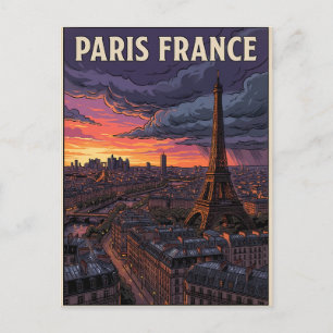 Paris France Travel Postcard