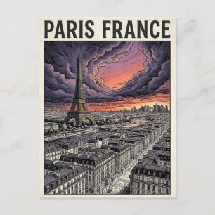 Paris France Travel Postcard