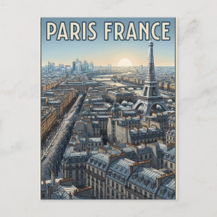 Paris France Travel Postcard