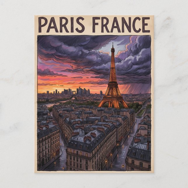 Paris France Travel  Postcard (Front)