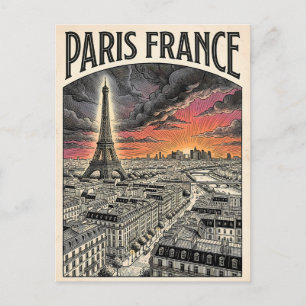 Paris France Travel Postcard