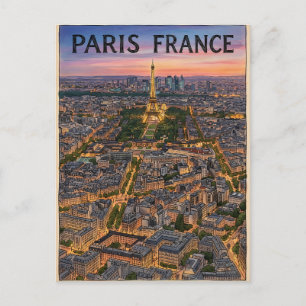 Paris France Travel Postcard