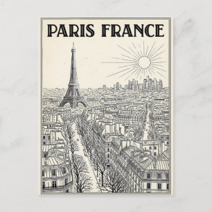 Paris France Travel Postcard
