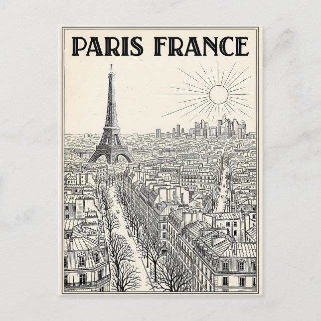 Paris France Travel  Postcard (Front)