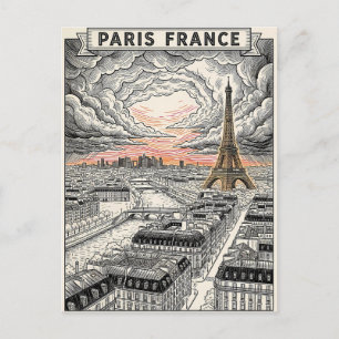 Paris France Travel Postcard