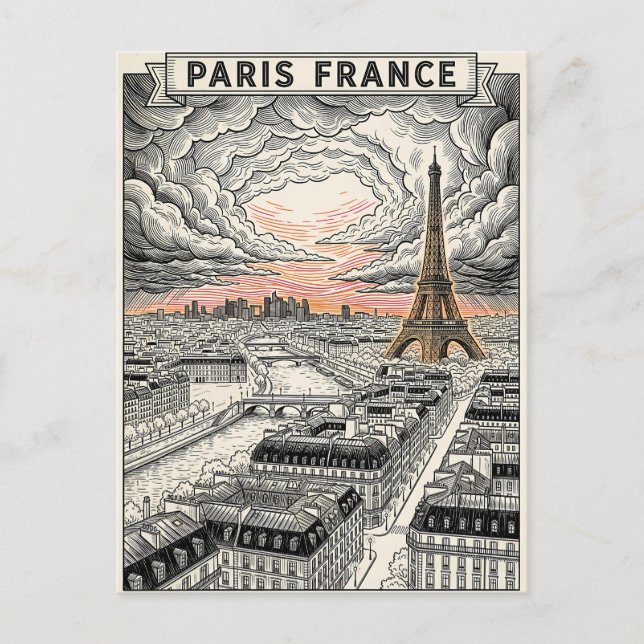 Paris France Travel  Postcard (Front)