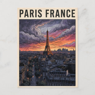 Paris France Travel Postcard