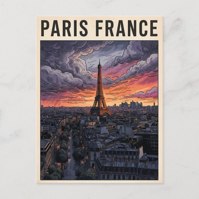 Paris France Travel  Postcard (Front)