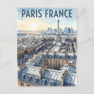 Paris France Travel Postcard