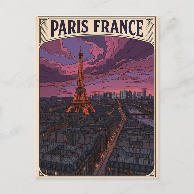 Paris France Travel  Postcard (Front)