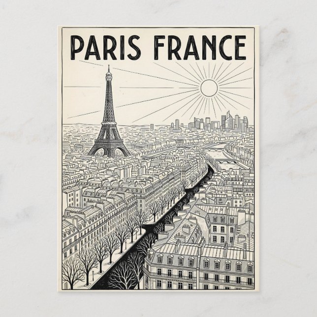 Paris France Travel  Postcard (Front)