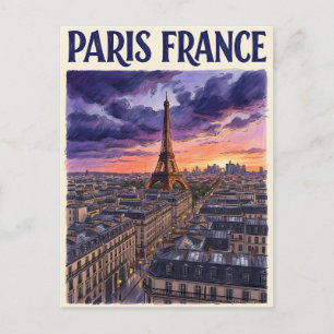 Paris France Travel Postcard