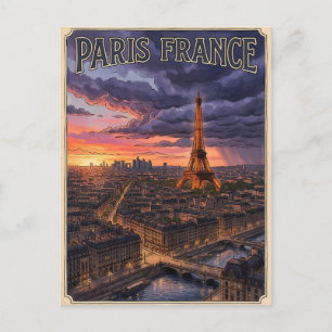 Paris France Travel Postcard