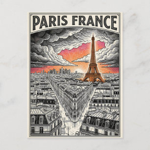 Paris France Travel Postcard