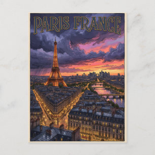 Paris France Travel Postcard