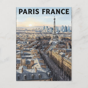 Paris France Travel Postcard