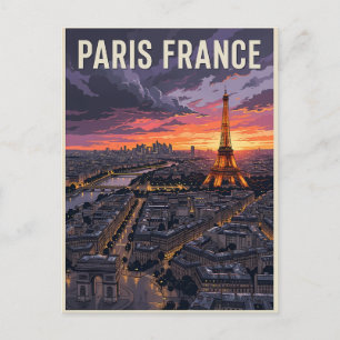 Paris France Travel Postcard