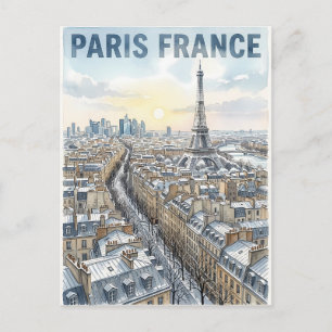 Paris France Travel Postcard