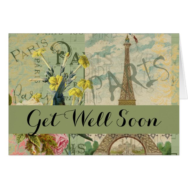 Paris France Travel Vintage Antique Art Painting (Front Horizontal)