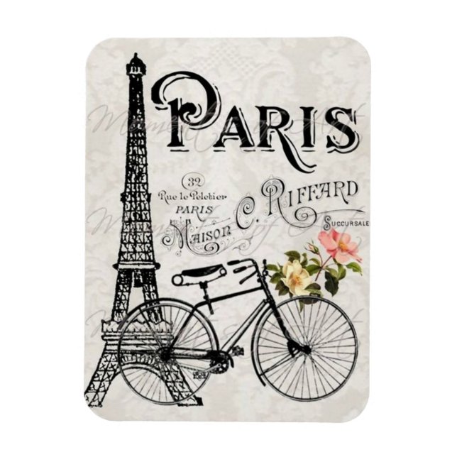 Paris, France - Vintage Magnet (Vertical)