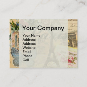 Paris France Vintage Travel Colourful Artwork Business Card