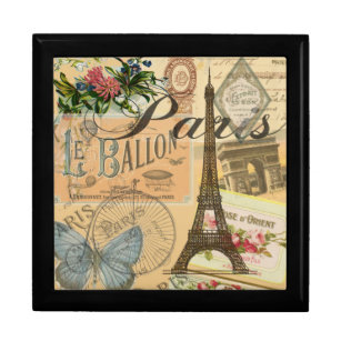 Paris France Vintage Travel Colourful Artwork Gift Box