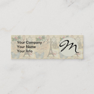 Paris France Vintage Travel Colourful Artwork Mini Business Card