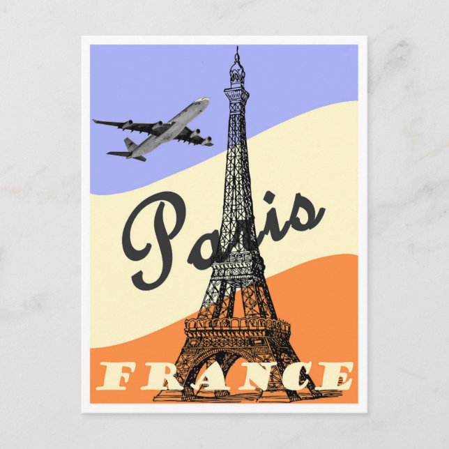 Paris France vintage travel  Postcard (Front)