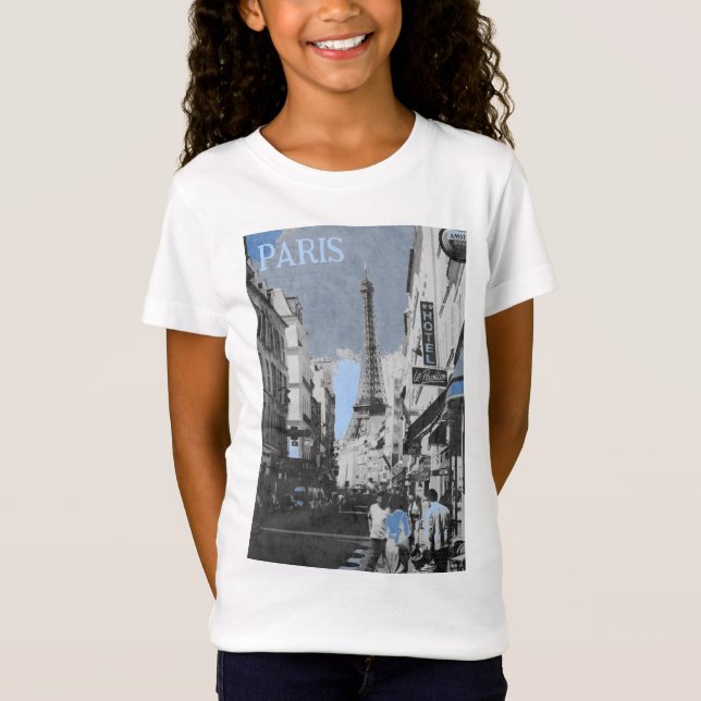 Paris, France, with a hint of Blue T-Shirt (Front)