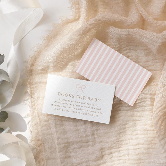 Paris French Bow Baby Shower Books for Baby Enclosure Card (Creator Uploaded)