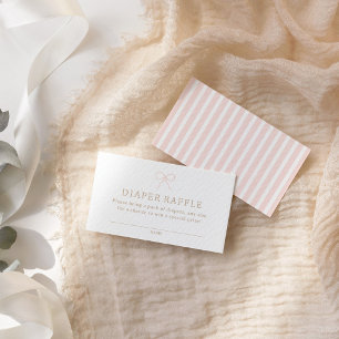 Paris French Bow Baby Shower Diaper Raffle Ticket Enclosure Card