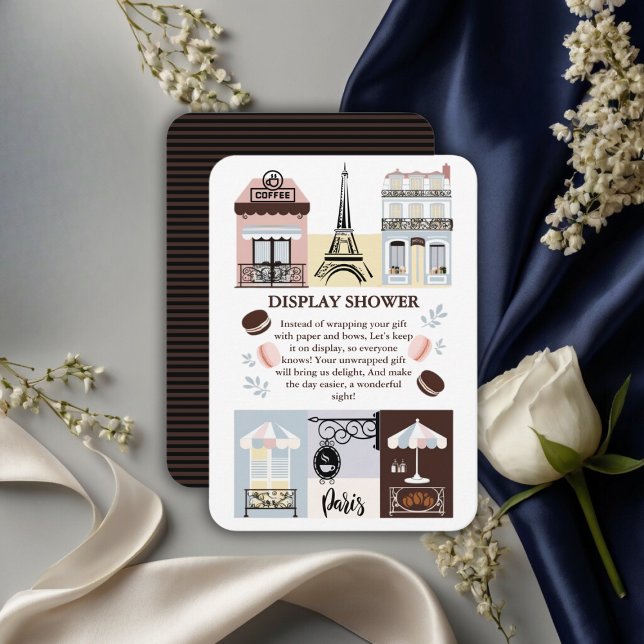 Paris French Cafe Patisserie Baby Shower  Enclosure Card (Creator Uploaded)