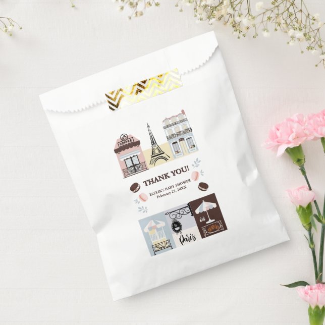 Paris French Cafe Patisserie Baby Shower  Favour Bags (Sealed)