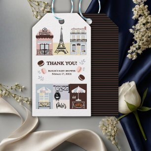 Paris French Cafe Patisserie Baby Shower  Gift Tags