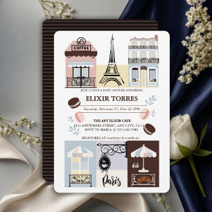 Paris French Cafe Patisserie Baby Shower  Invitation