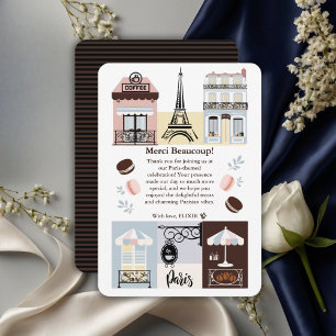Paris French Cafe Patisserie Baby Shower Thank You Card