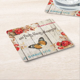 Paris French Distressed Birthday Party Coasters