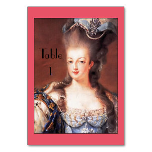 Paris French Marie Antoinette Themed Table Number