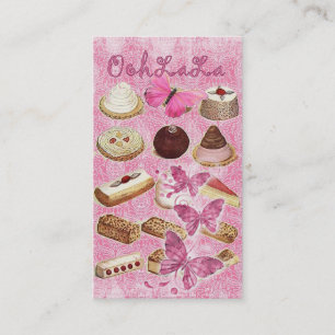 Paris french pastry cupcake cookies bakery business card